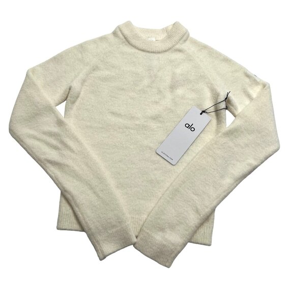ALO Yoga Snuggle Up Sweater Long Sleeve in Ivory - Picture 1 of 6